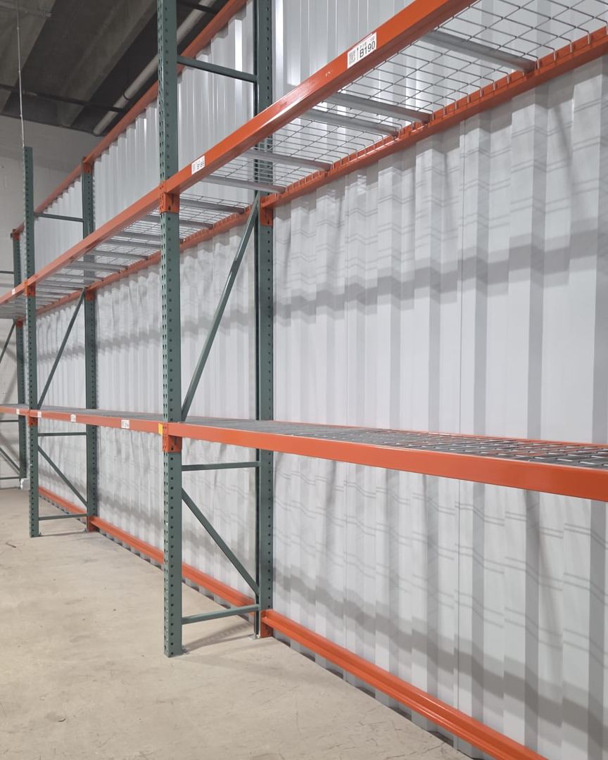 Pallet racking with labeled rack locations at the Atervid warehouse